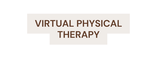 VIRTUAL PHYSICAL THERAPY